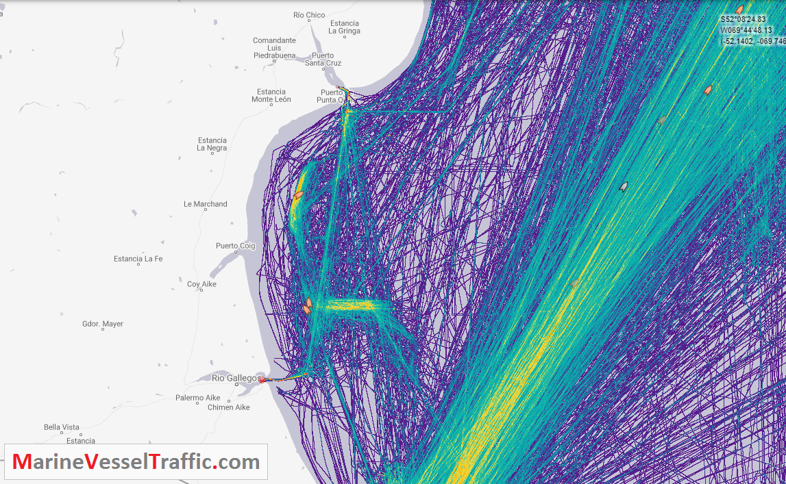 Live Marine Traffic, Density Map and Current Position of ships in BAHIA GRANDE BAY